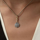 14K Gold Round Lab Grown Diamond Seashell Charm Only - 0.75 ctw Ferkos Fine Jewelry