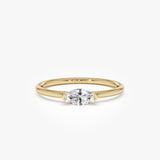 0.25 ctw 14K Gold Marquise Lab Grown Diamond East West Solitaire Ring - 14k Gold