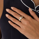 14K Gold Marquise Lab Grown Diamond Ring with Pear Side Stones - 1.80 ctw Ferkos Fine Jewelry