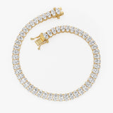 10.20 ctw 14K Gold Oval Lab Grown Diamond Tennis Bracelet - 14k Gold, view 3