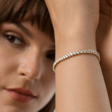 8.75 ctw 14K Gold Marquise Lab Grown Diamond Tennis Bracelet Ferko's Fine Jewelry