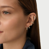 0.08 ctw 14K Gold North Star Lab Grown Diamond Flat Back Stud, worn on model
