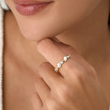 14K Gold Marquise and Round Lab Grown Diamond Wave Eternity Ring - 1.05 ctw Ferkos Fine Jewelry