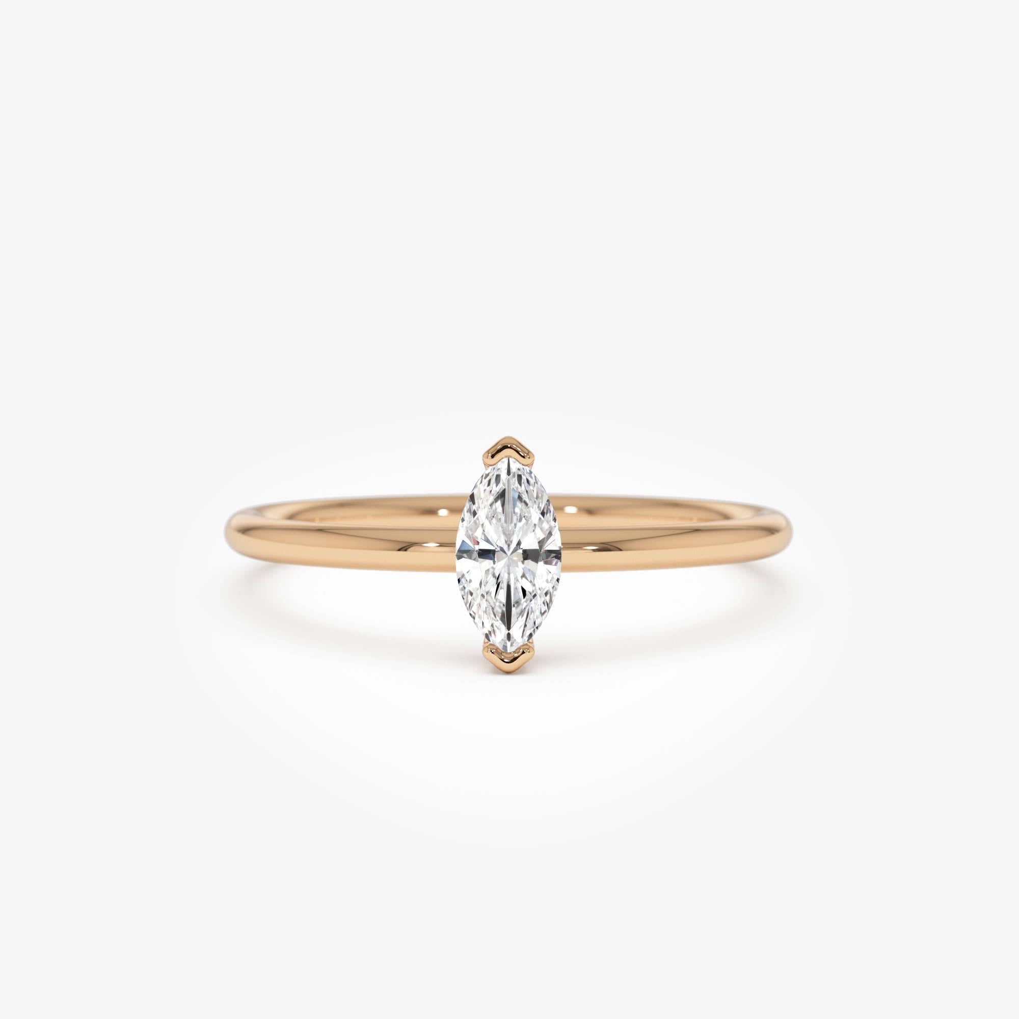 0.25 ctw 14K Gold Marquise Lab Grown Diamond Solitaire Ring Ferko's Fine Jewelry