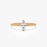0.25 ctw 14K Gold Marquise Lab Grown Diamond Solitaire Ring - 14k Rose Gold