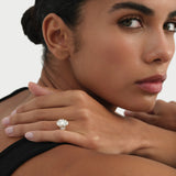 4.85 ctw 14K Gold Oval Lab Grown Diamond Three Stone Engagement Ring Ferko's Fine Jewelry