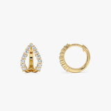 14K Gold Round Lab Grown Diamond Split Huggie Earrings - 0.58 ctw Ferkos Fine Jewelry