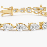 5.25 ctw 14K Gold Pear Lab Grown Diamond Tennis Bracelet - 14k Gold, view 2