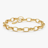 14K Gold Oval Link Chain Bracelet - 9x5.5 MM 6 Inches Ferko's Fine Jewelry