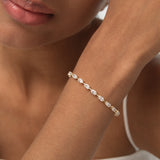 6.41 ctw 14K Gold Oval Lab Grown Diamond Tennis Bracelet Ferko's Fine Jewelry