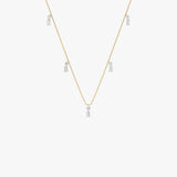14K Baguette and Round Lab Grown Diamond Station Necklace 14 Inches Ferkos Fine Jewelry