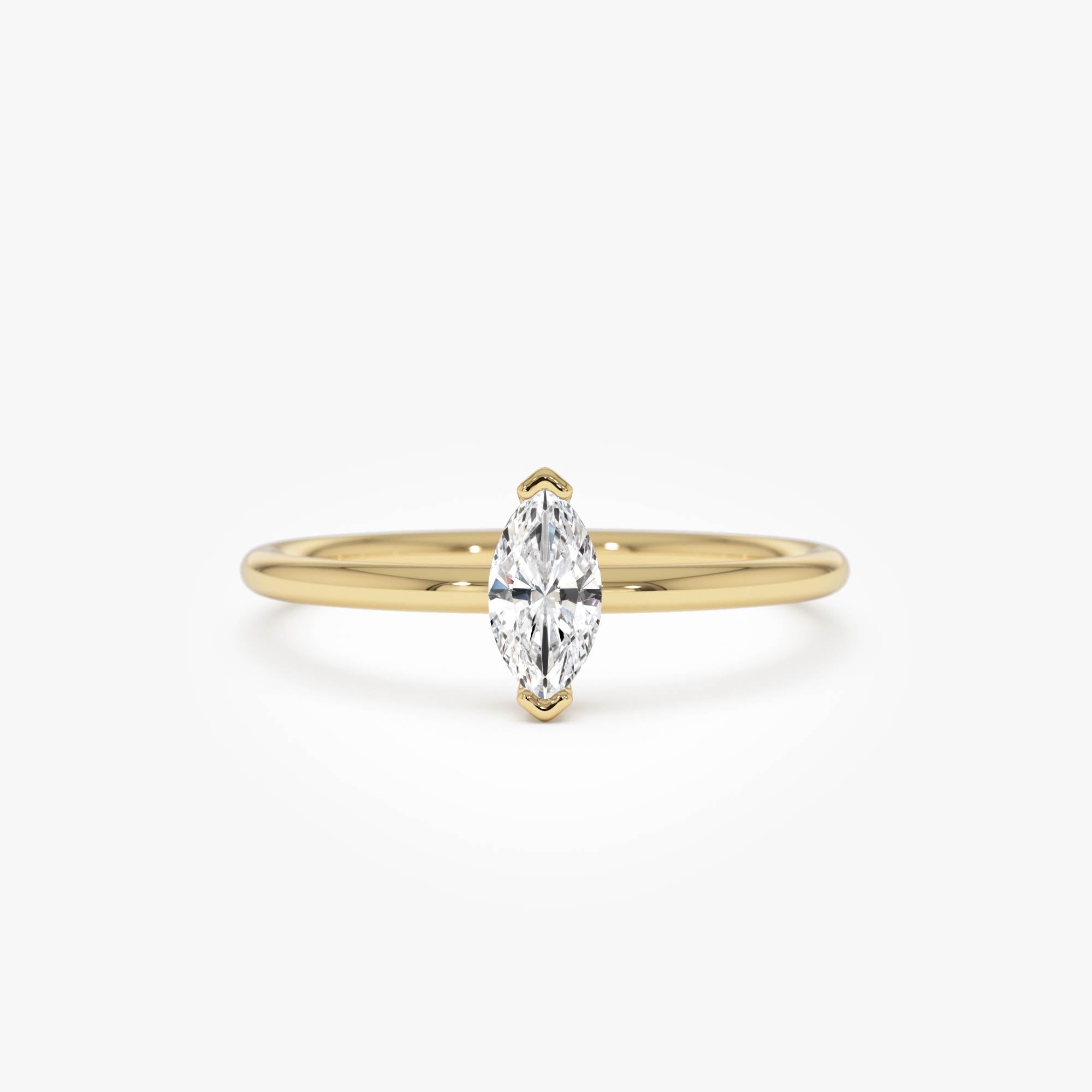 0.25 ctw 14K Gold Marquise Lab Grown Diamond Solitaire Ring 14k Gold Ferko's Fine Jewelry