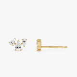 14K Gold Pear Shape Lab Grown Diamond Cluster Stud Earrings - 0.65 ctw Ferkos Fine Jewelry