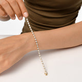 5.00 ctw 14K Gold Oval Lab Grown Diamond Bezel Tennis Bracelet, worn on model, view 2