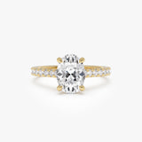 1.95 ctw 14K Gold Oval Lab Grown Diamond Pave Engagement Ring 14k Gold Ferkos Fine Jewelry