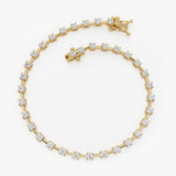 6.78 ctw 14K Gold Round Lab Grown Diamond Tennis Bracelet - 14k Gold, view 2