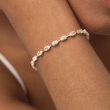 6.41 ctw 14K Gold Oval Lab Grown Diamond Tennis Bracelet Ferko's Fine Jewelry