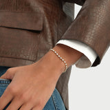 14K Gold Round Lab Grown Diamond Station Bracelet, Diamonds by the Yard, worn on model, view 3