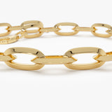 14K Gold Oval Paperclip Link Chain Bracelet Ferkos Fine Jewelry