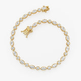 3.75 ctw 14K Gold Marquise Lab Grown Diamond Bezel Tennis Bracelet Ferko's Fine Jewelry