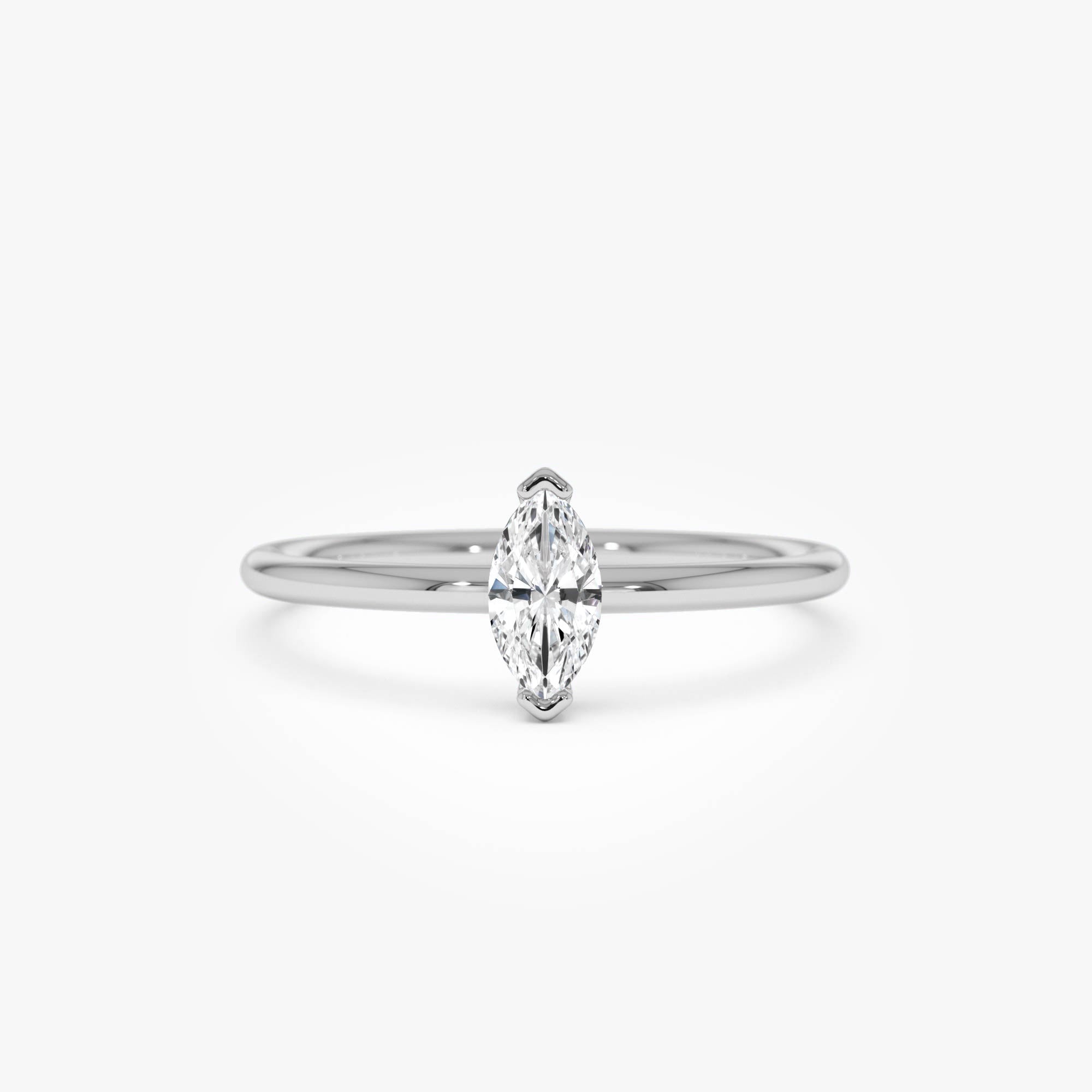 0.25 ctw 14K Gold Marquise Lab Grown Diamond Solitaire Ring 14k White Gold Ferko's Fine Jewelry
