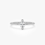 0.25 ctw 14K Gold Marquise Lab Grown Diamond Solitaire Ring - 14k White Gold