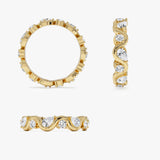 14K Pear and Round Lab Grown Diamond Wave Eternity Ring - 1.05 ctw Ferko's Fine Jewelry
