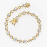 4.65 ctw 14K Gold Oval and Round Lab Grown Diamond Bezel Tennis Bracelet - 14k Gold, view 2
