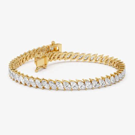 8.75 ctw 14K Gold Marquise Lab Grown Diamond Tennis Bracelet 14k Gold Ferko's Fine Jewelry