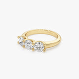 1.50 ctw 14K Gold Round Lab Grown Diamond Three Stone Ring Ferkos Fine Jewelry