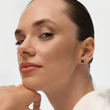 1.26 ctw 14K Lab Grown Emerald & Emerald Cut Diamond Toi et Moi Stud Earrings Ferko's Fine Jewelry