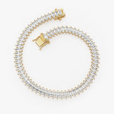 10.20 ctw 14K Gold Marquise Lab Grown Diamond Tennis Bracelet - 14k Gold, view 2