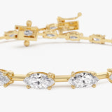 6.50 ctw 14K Gold Marquise Lab Grown Diamond Tennis Bracelet Ferkos Fine Jewelry