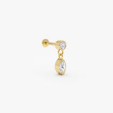 0.17 ctw 14K Gold Marquise Lab Grown Diamond Bezel Stud Earring Ferko's Fine Jewelry