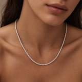 8.95 ctw 14K Round Lab Grown Diamond Classic Four Prong Tennis Necklace Ferkos Fine Jewelry