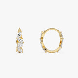 0.40 ctw 14K Gold Marquise Lab Grown Diamond Huggie Hoop (Single) - 14k Gold, view 2