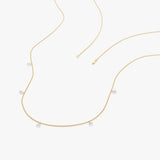 14K Gold Round Lab Grown Diamond Five Station Necklace - 0.50 ctw Ferkos Fine Jewelry