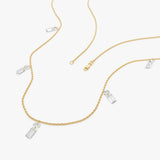 14K Baguette and Round Lab Grown Diamond Station Necklace Ferkos Fine Jewelry