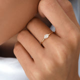 0.30 ctw 14K Gold Oval Lab Grown Diamond Solitaire Ring, worn on model, view 2