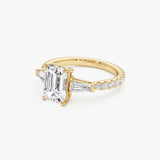 2.90 ctw 14K Emerald Cut Lab Grown Diamond Engagement Ring with Tapered Baguettes Ferkos Fine Jewelry