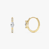 0.20 ctw 14K Gold Marquise Lab Grown Diamond Huggie Earring - 14k Gold, view 2