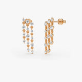 14K Gold Round Lab Grown Diamond Waterfall Drop Earrings - 0.92 ctw Ferkos Fine Jewelry