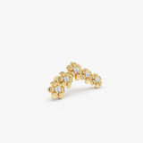 0.10 ctw 14K Gold Flower Lab Grown Diamond Flat Back Piercing Stud - 14k Gold, view 2