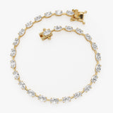 6.41 ctw 14K Gold Oval Lab Grown Diamond Tennis Bracelet Ferko's Fine Jewelry