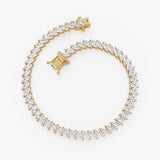 8.75 ctw 14K Gold Marquise Lab Grown Diamond Tennis Bracelet Ferko's Fine Jewelry