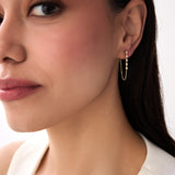 14K Gold Natural Diamond Chain Drop Earrings Ferko's Fine Jewelry