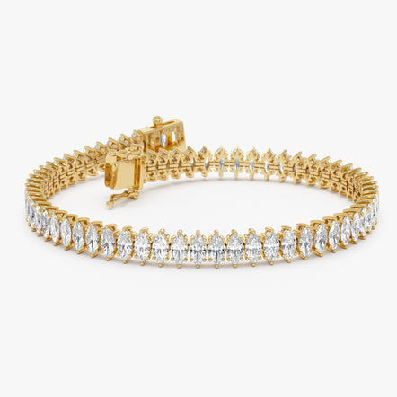 10.20 ctw 14K Marquise Lab Grown Diamond Tennis Bracelet 14k Gold Ferko's Fine Jewelry