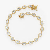 3.75 ctw 14K Gold Oval Lab Grown Diamond Bezel Tennis Bracelet - 14k Gold, view 2