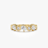 14K Gold Pear Lab Grown Diamond Wave Ring - 0.80 ctw 14k Gold Ferkos Fine Jewelry