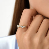 14K Gold Pear Lab Grown Diamond Wave Ring - 0.80 ctw Ferkos Fine Jewelry